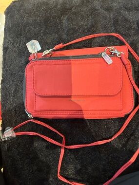 Vintage Roots Red Crossbody Wallet Bag